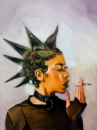 More Punk rock girl corelpainter fine art illustration portrait