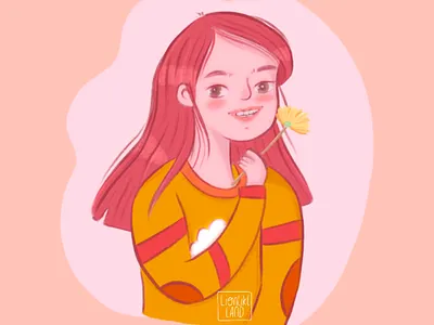 2/30 Girl with Dahlia childrenbooks digitalart digitalillustration editorial girls graphicdesign kidliart pastelcolor portraitpainting procreateart