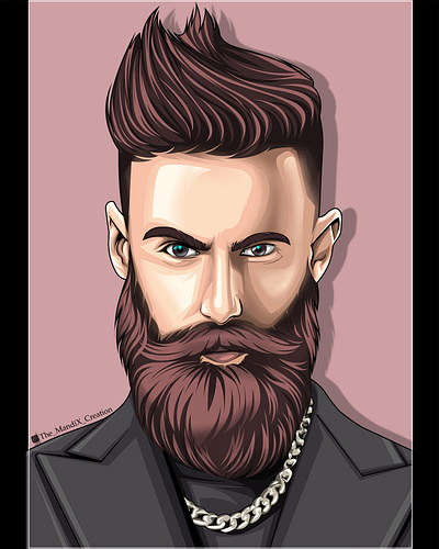 beard man beardlook beardstyle hairstyle handsome illustration illustration art themandix themandixcreation vectorart vectorvexel