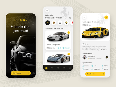 Car Rental App Ui Design app design car car booking car rent car rent service car sharing clean driver interface minimal mobile ui popular shots premium cars rent a car rental rental app rental company taxi ui ux