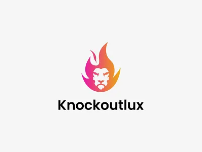 Knockoutlux Logo angry lion logo creative idea creative logo lion flame logo minimalist logo