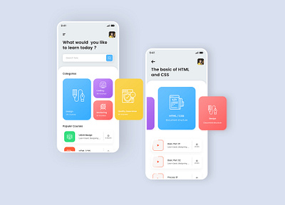 Learning App Re-Design app coding design flat graphic design html html css landing page learning app marketing minimal typogaphy ui web