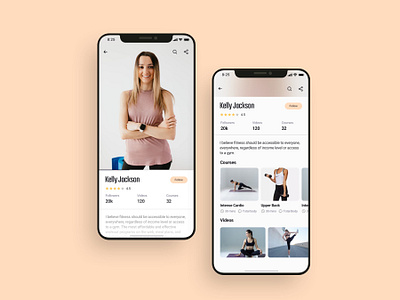 Trainer profile screens UI design adobe xd app design app templates figma fitness fitness app mobile app templates mobile app ui design sketchapp ui design ui kit ui ux design workout app yoga app 应用 应用界面 设计