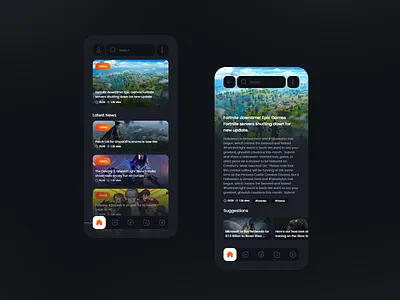 Game news app adobe xd anime app dark design game game design games news news app ui uiux ux web website