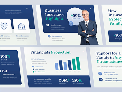 Business Insurance - Pitch Deck agency animation brand branding business insurance clean design financial graphic design healthlife insurance minimalist motion graphics pitchdeck presentation protect support