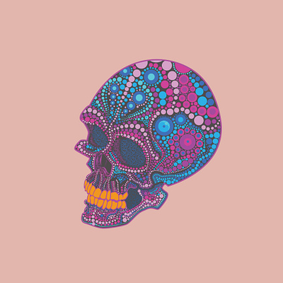 Beaded skull afterlife all saints beads blue croatia dance of the dead day of the dead dead design folklore halloween illustration mexico morbid pink print skull and crossbones skull art tradition