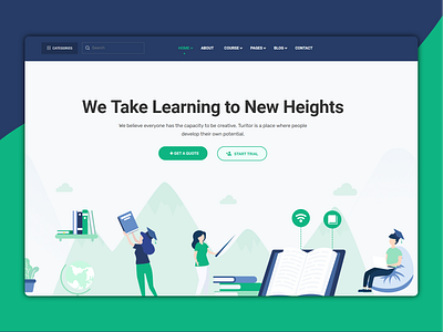 Tutoria - Education Platform best shots clean creative design designer dribble best shot e learning website education education website landing page startup students teachers ux design website