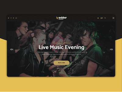 Weisber - Live Concert Landig Page best shots clean creative design design designer dribble best shot landing page landing page concept mobile music ux design website