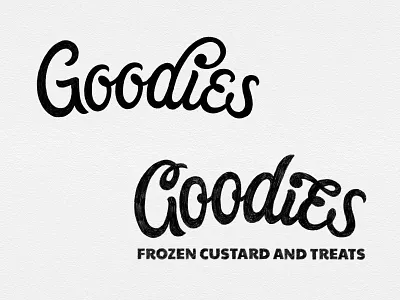 Goodies Logo Concept Sketches brand identity coffee logo custom type goodtype hand lettering handlettering hospitality branding ice cream lettering lettering logo logo concept logo design logo designer logo sketch logotype scipt logo script sketch logo wordmark