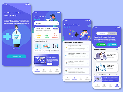 Covid-19 App app application covid19 design mobile mobile app mobile ui purple ui design virus