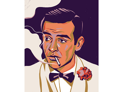 Sean Connery actor editorial editorial illustration illustration james bond man portait illustration portrait