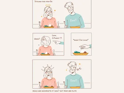 Huehuehue angry character comic food girl sister stealing ui