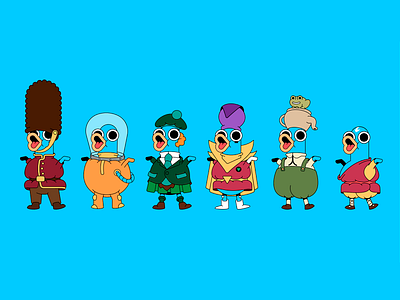 Duckling clothes cartoon character duck illustration in flat
