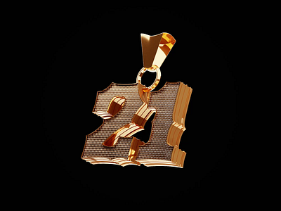 21 21 21 3d 3d animation animated animation blender blender3d chain illustration isometric jewelry medal metal music pendant rapper