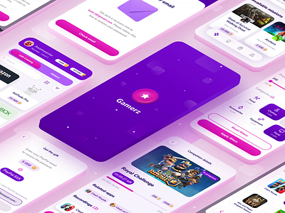 Gamerz. Mobile app for players and streamers animation cards game graphic design illustration inspiration isometric logo mobile mobile app motion graphics progress ui ui trends ux