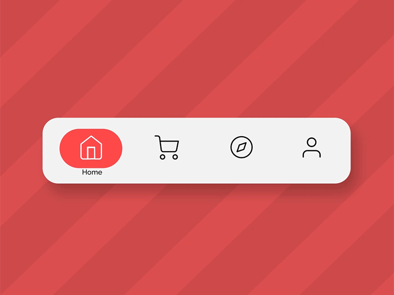 experimental Navigation Micro Interaction animation flat icon minimal mobile motion motion design navigation bar ui ux vector