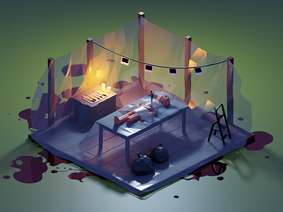 Dexter's Killroom 3d 3d art 3dillustration blender blender3d design dexter dextermorgan illustration lowpoly lowpoly3d modeling