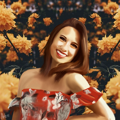 Flower girl art artist artwork colorfull colour draw drawing dribbble illustration photoshop