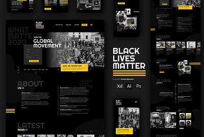 Black Lives Matter Web Responsive Redesign dark theme ui dark ui design fitness fitness center gym gym website homepage design landing page design modern design modern web simple design ui ui design ux web design website design