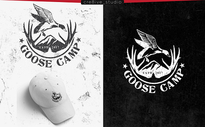 Goose Camp Hunting club antler goose hunter hunting outdoor logo