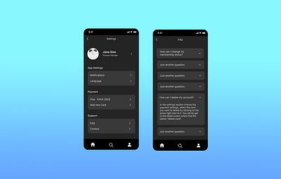 Daily UI 007 // Settings app daily ui 007 dailyui dailyuichallenge darkmode ios settings settings ui