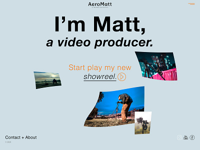 AeroMat Cinematography V2 cinematography clean clean ui design light minimal movie poland portfolio project showreel studio ui video producer web web design webdesign website