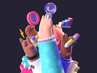 Erudite - Careers 3d 3dart 3dillustration 3drender c4d cinema4d design illustration ui uiux