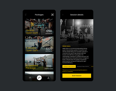 The Fitness Grind - Mobile App adobe xd black fitness gym gym app gymnastics mobile app mobile app design mobile ui trending ui ux ui ux design