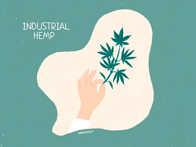 Industrial Hemp for Eco clothes eco ecology flowers green hands hemp illustration industrial industrial hemp