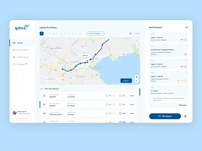 Bus Network Manager - Dashboard bus dashboard design desktop app left menu manager network ui ux