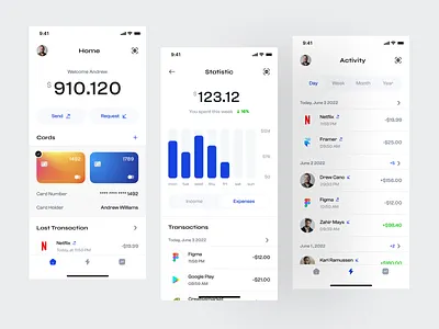 Finance - Mobile Design bank chart clean credit card design finance financial fintech ios mobile mobile design money project transaction ui uidesign uiux ux uxdesign wallet