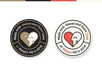 Made with LOVE! badge color cry design eye face heart icon identity illustration line logo love mark minimal mockup monogram pin sweat work