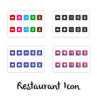 restaurant icon design icon illustration logo omer j graphics