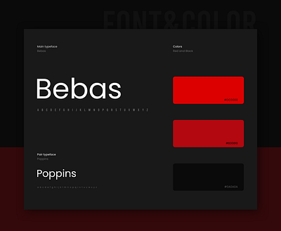 Style Guide_typeface_color palette bebas black color colorpalette design netflix poppins red styleguide type typeface