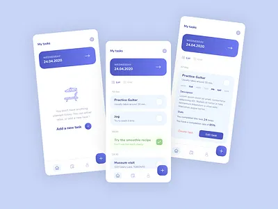 Daily Tasks App app calendar daily goals mobile mobile ui task ux