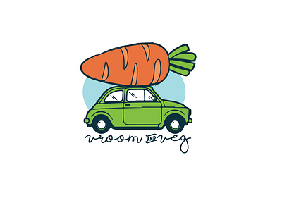 Vroom & Veg branding colour delivery delivery service design flat fruit graphic design illustration logo minimal produce vector vegetable