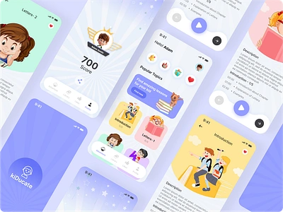 Kids Educational App app design baby apps branding colorful ecommerce kids activities kids growth kids illustration kids learning kindergarten learning learning app preschool ui uiux