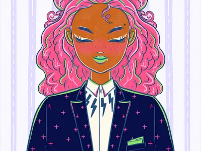 Androgynous Fashion Ladies Series 05/XX androgynous androgynousfashion fashionillustration fashionladies illustration illustration art illustrator lettering lettering art passionproject procreateapp smallbusiness