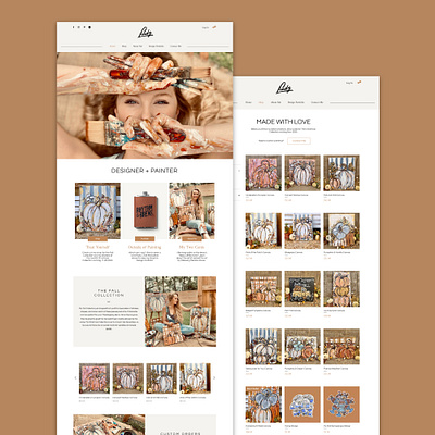 lindz.art artist branding branding design design ecommerce ui ux web web design website