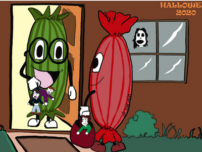 Truco o trato calabaza caramelos halloween niños