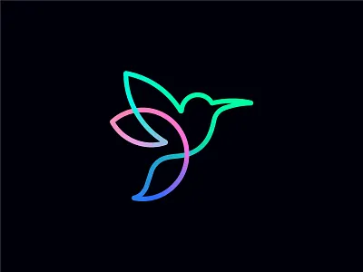 Colibri logo line animal bird branding colibri design geometry gradient graphic design hummingbird icon illustration line linework logo mark minimalism vector