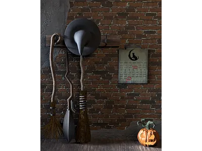 Witches 3d 3d art 3dmodeling adobe adobe photoshop autodesk broomstick calendar calendar design cat design halloween halloween design hat maya photoshop pumpkin witch witches zbrush pixlogic