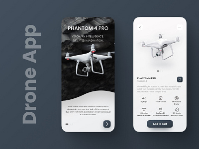 Drone Application UI app cart design dji drone figma flight mobile onboarding phantom plan purchase sale shop ui ux xd