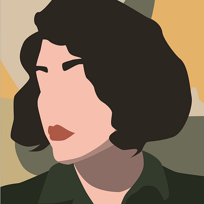 partial silhouette portrait flat color hand drawn illustrated illustration illustrator portrait vector