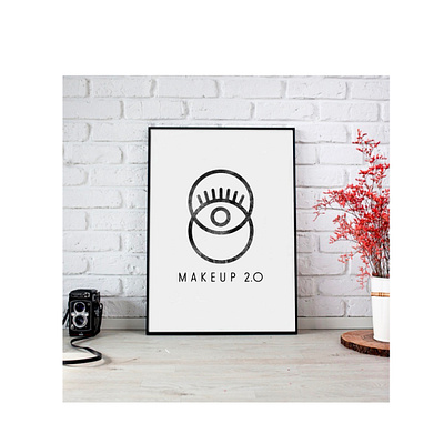 Makeup 2.O Logo Mockup design logo minimal procreate typography vector