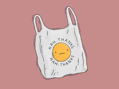 Nah Thanks illustrative nah plastic bag recycle shopping shopping bag thank you bag thanks tote bag