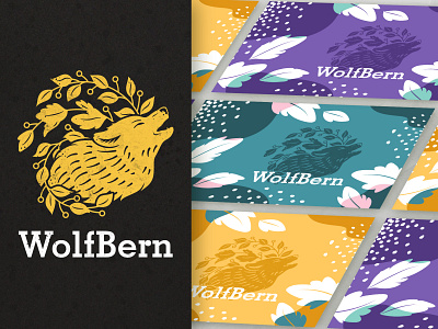 WolfBern affinity designer affinity photo animal back story branding businesscard design howling icon leaves logo my storie nature textures vector wolf wolf child wolves