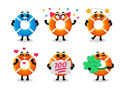 Floaty mascot - new Poses app branding cartoon character character design creative cute digital flat float friendly funny graphic design illustration logo mascot orange safe trading ui