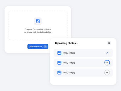 Photo Upload (web app pop pp) design gallery icon logo photos progress progressbar status upload uploader uploading uploads ux