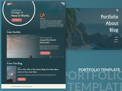 Home page and Menu design ui ux web